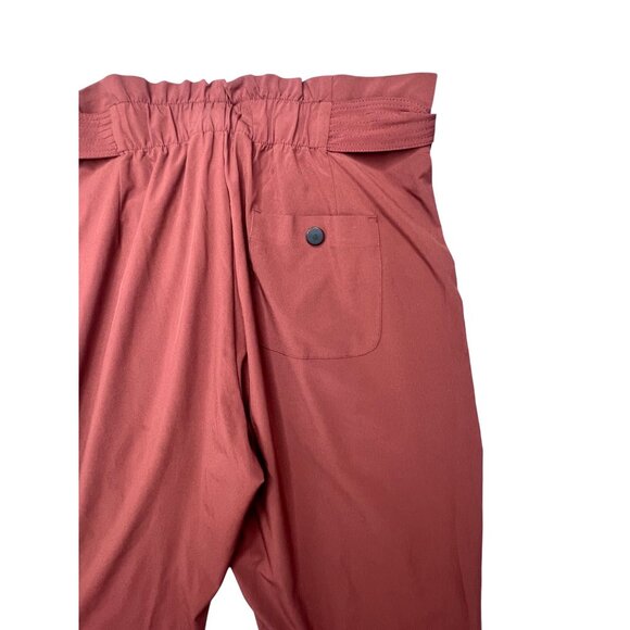 Athleta Skyline Pant II Reddish-Brown Tapered Fit With Tie Waist Size 6P - Picture 12 of 15